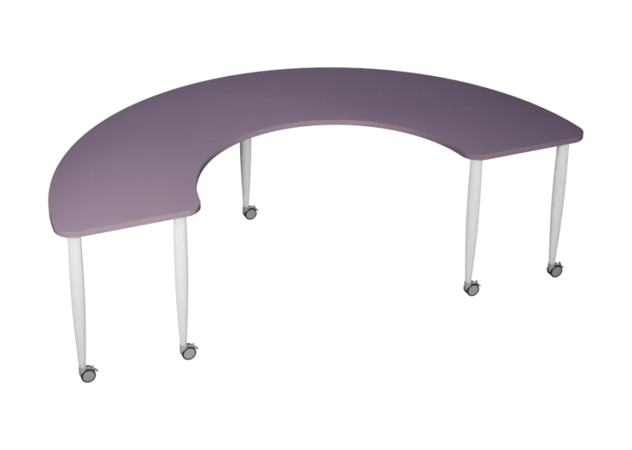 PLAYFORM 227 K modulární hravé stoly, mobilní, výška 750 mm, kovová podnož bílá, deska 25 mm, šeříko